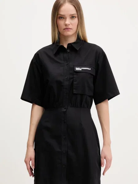 Karl Lagerfeld Jeans Rochie KLJ Ss Utility negru