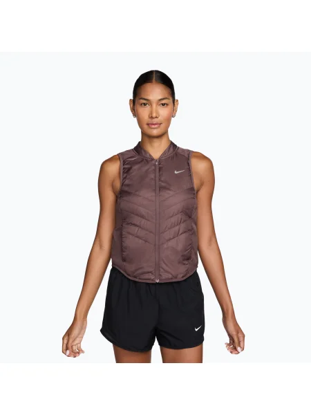 Дамски елек Nike Tempo Repel Warm tattoo кафяво