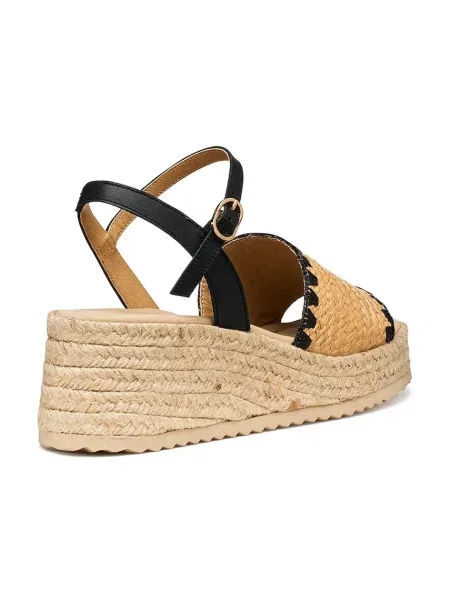Espadryle Geox na koturnie beżowe