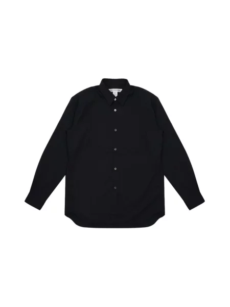 Koszula Comme Des Garcons wełniana w paski niebieska