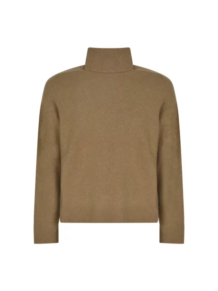 Sweter z golfem Maison Margiela wełniany do golfa brązowy