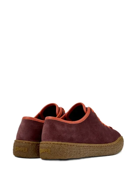 Sneakerși Camper cu șireturi din piele de căprioară roșu
