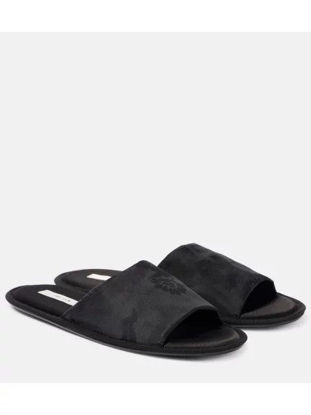 Papuci de casă The Row din jacard negru