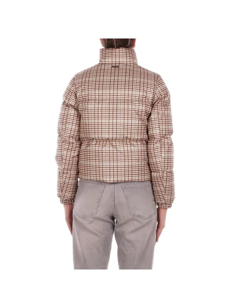 Dámska bunda Woolrich Printed Wool beige check béžová