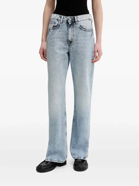 Blugi Karl Lagerfeld Jeans cu crăpătură albastru