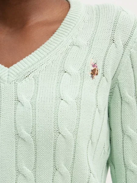 U.S. Polo Assn. светр V-NECK CABLE