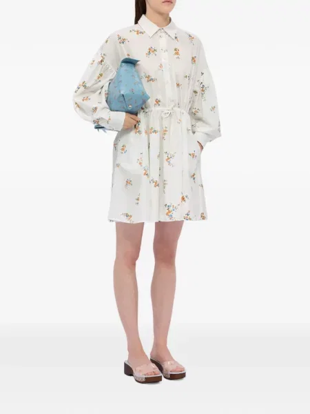 Rochie mini Msgm cu model floral cu imagine de costum alb