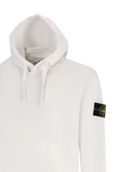 Hanorac cu glugă Stone Island alb