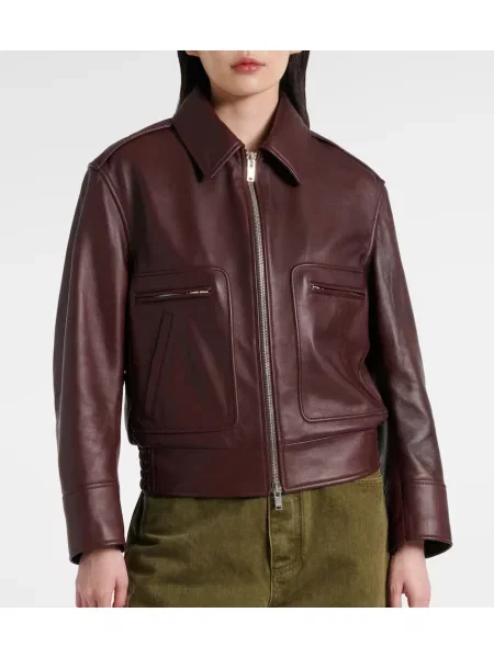 Geanta de piele Bottega Veneta maro