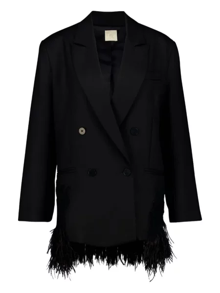 Palton Paula cu broderie negru