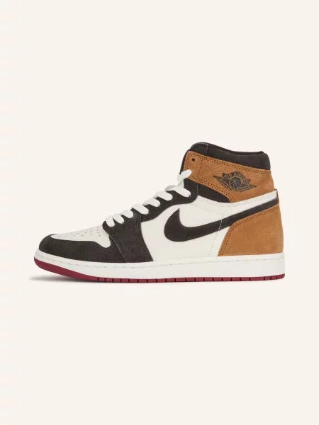 Jordan Kotníkové Tenisky Air Jordan 1 Retro High Og Love Letter tmavě hnědá / koňaková bílá
