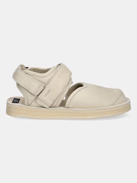 Босоніжки з нубуку Suicoke бежевий