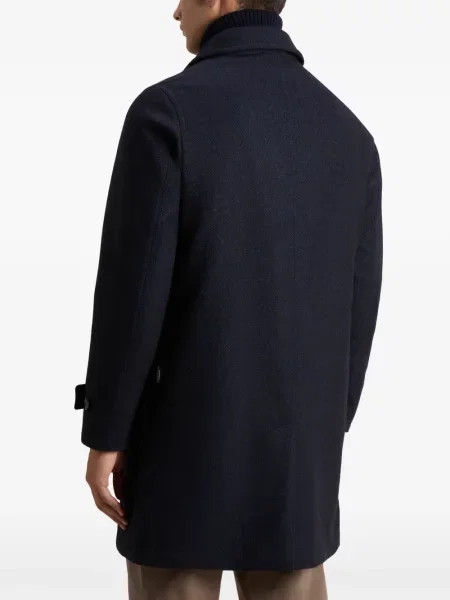 Palton Woolrich cu model herringbone albastru