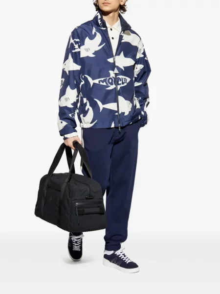 Geacă bomber Moncler cu imagine albastru