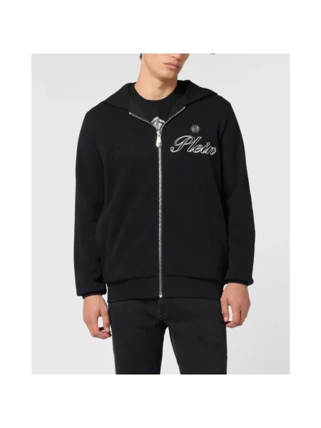 Haftowana bluza z kapturem Philipp Plein czarna