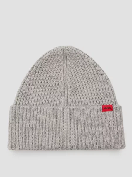 Шерстяная шапка Hugo серая