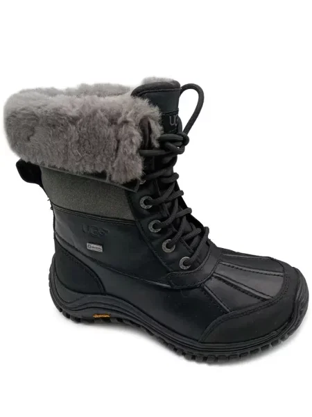 Botine Ugg cu șireturi din dantelă negru