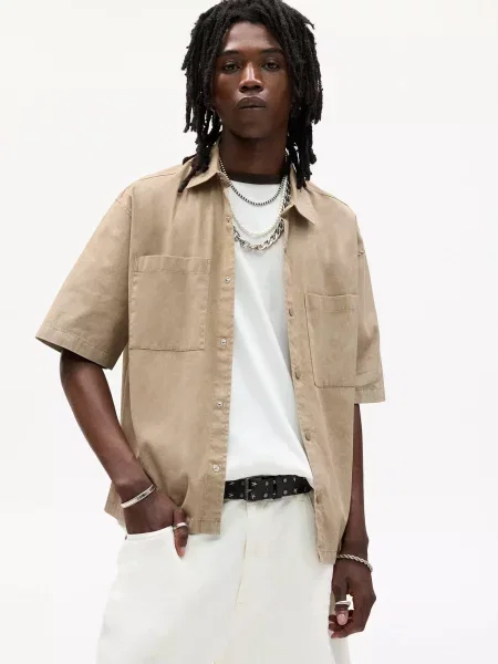 Pull&Bear Cămașă deschis maro
