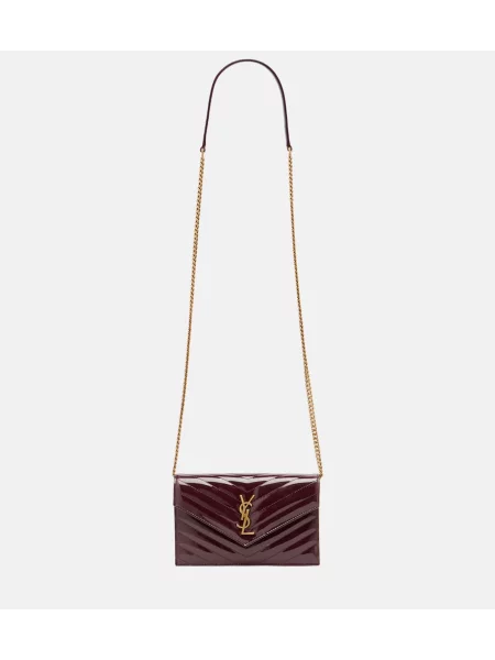 Usnjena ogrlica Saint Laurent bordo