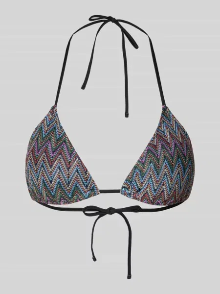 Góra od bikini z wzorem na całej powierzchni Pieces czarne
