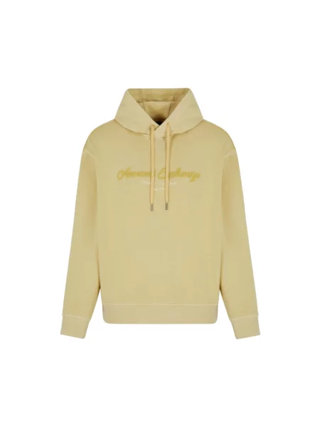 Bluza z kapturem Armani Exchange żółta
