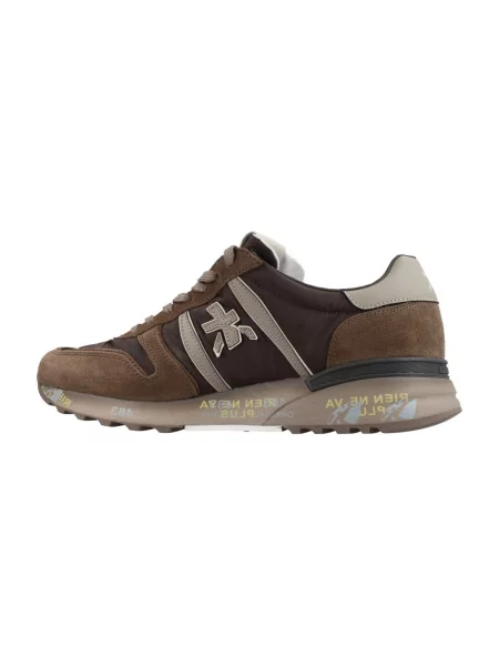 Premiata Sneakers Lander | piele întoarsă cu adaos de piele verde