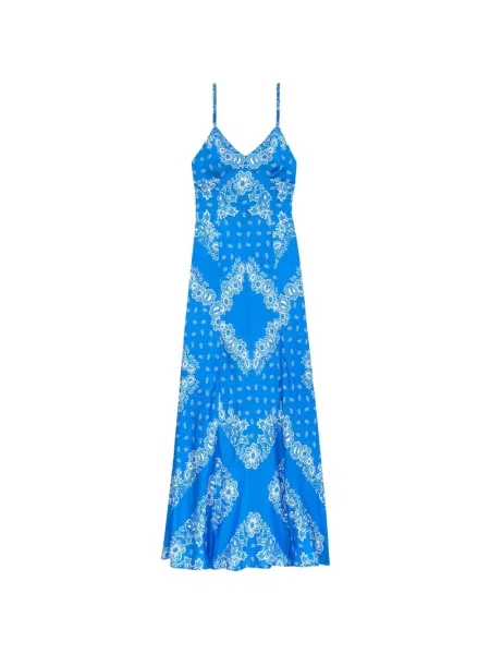Rochie maxi Maje cu model floral albastru