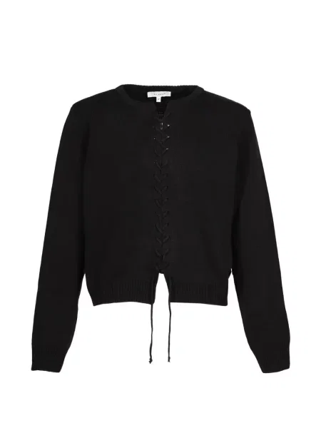 Cardigan Av Vattev cu șireturi din dantelă negru