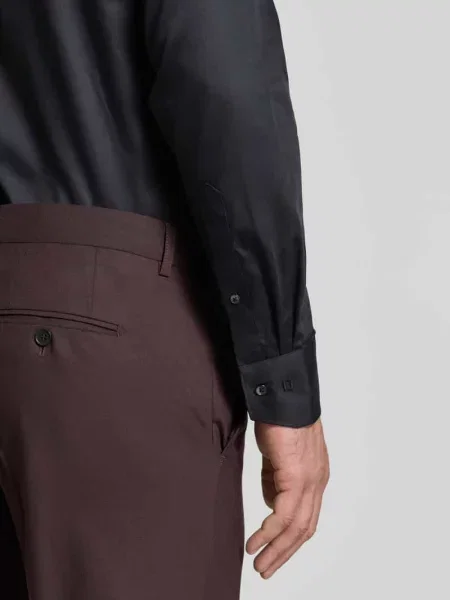 Nowoczesny krój modern fit koszula biznesowa z czystej bawełny Olymp czarna
