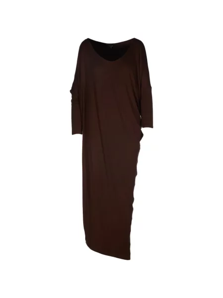 Rochie maxi Tessitura Body Couture asimetrică drapată maro