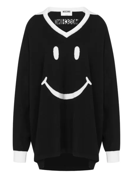 Pulover Moschino cu decolteu în V negru