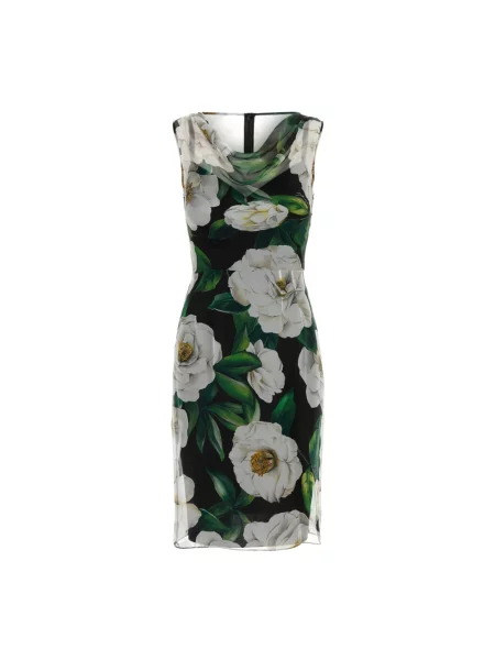 Jedwabna sukienka Dolce And Gabbana czarna