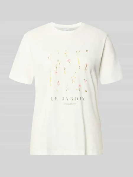 T-shirt z nadrukiem z motywem model SYBIL' Vila biała
