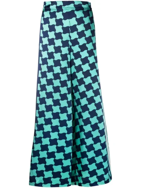 Pantaloni Casablanca de mătase cu imagine albastru