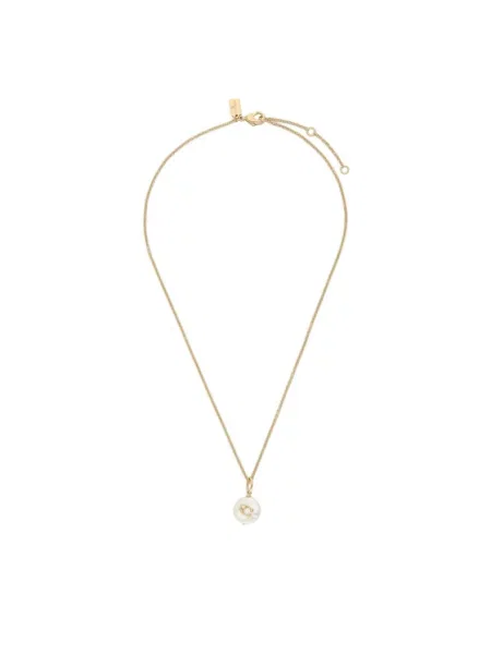 Coach Намисто Signature Coin Pearl Pendant Necklace золотий