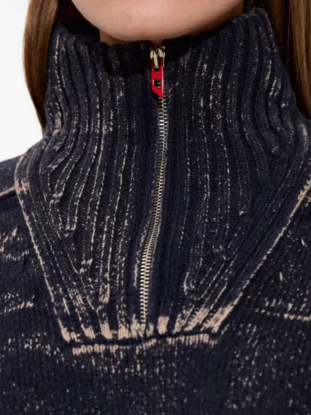 Pulover Diesel de jumătate de fermoar albastru
