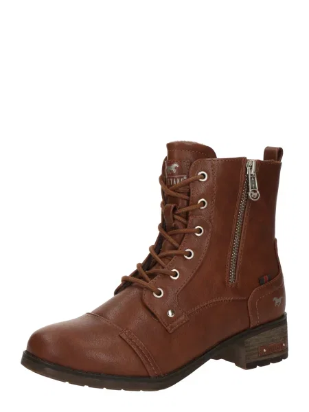 MUSTANG Šněrovací kozačky koňaková