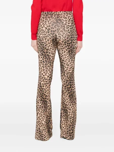 Pantaloni Maje cu imagine cu model leopard maro