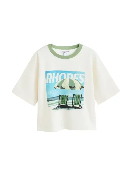 Next Tričko Summer Rhodes režná / světlemodrá / zelená černá