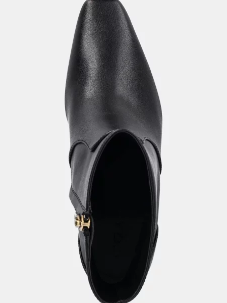 Кожаные ботинки Coach на низком каблуке черные