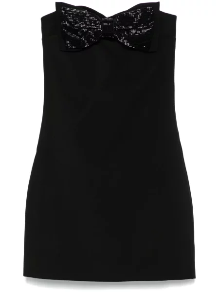 Mała sukienka mini Self-portrait z krepy garniturowa czarna