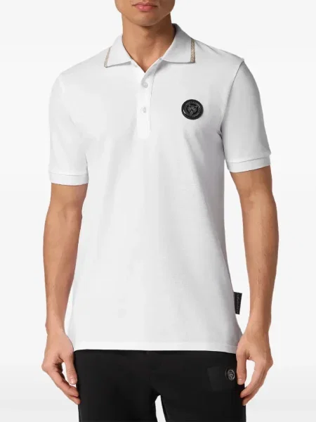 Polo Plein Sport με ρίγες τίγρη λευκό