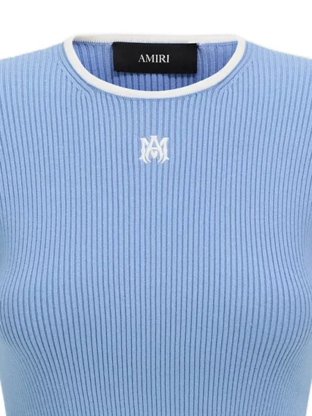 Tricou Amiri cu broderie albastru