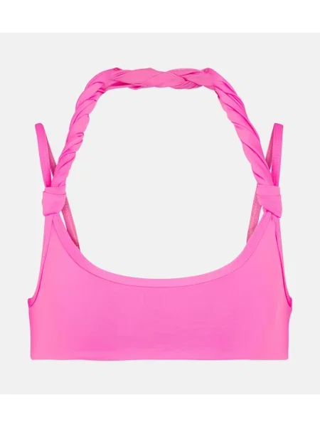 Bikini The Attico cu gât halter roz
