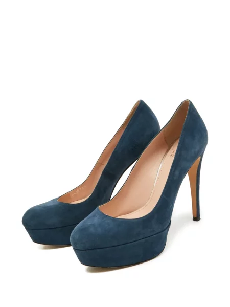 Semišové lodičky Stuart Weitzman na platformě modré