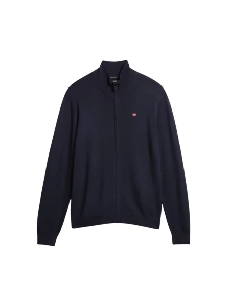 Kardigan Napapijri z długim rękawem wełniany niebieski