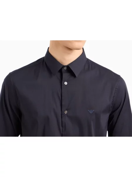 Koszula Emporio Armani ze stretchu niebieska