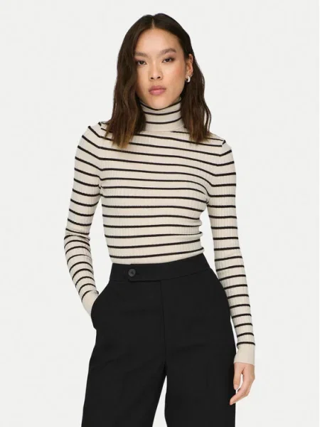 ONLY Bluză cu gât Karol bej