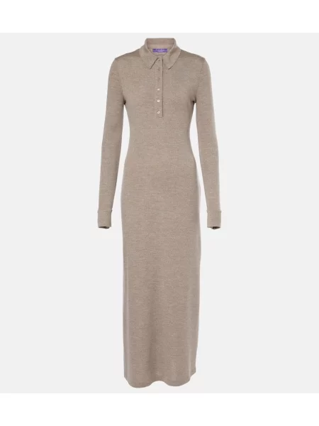 Rochie Ralph Lauren Collection de lână de costum gri