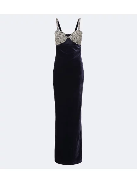 Rochie The New Arrivals Ilkyaz Ozel de catifea albastru